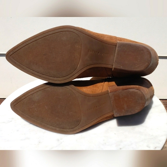 Lucky Brand| Leather and Suede Pointed Toe Western Shortie Bootie - Picture 7 of 7